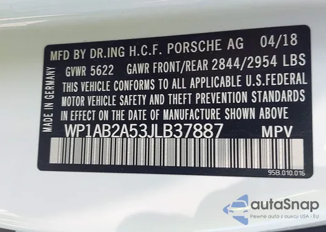 2018 Porsche Macan S из США, поврежденный, VIN WP1AB2A53JLB37887